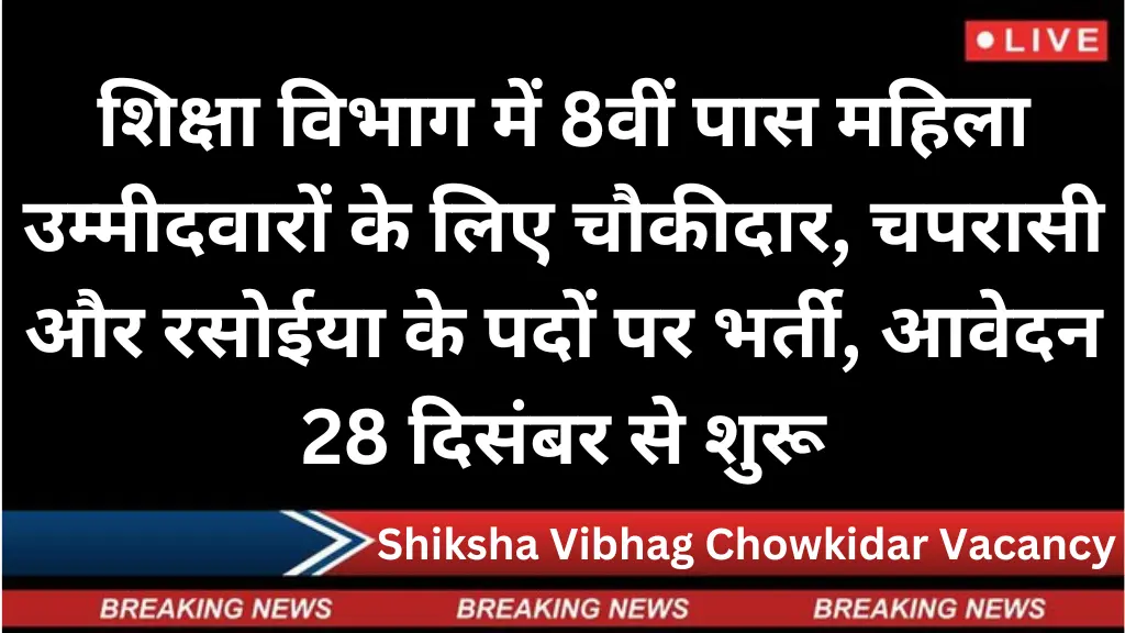 Shiksha Vibhag Chowkidar Vacancy