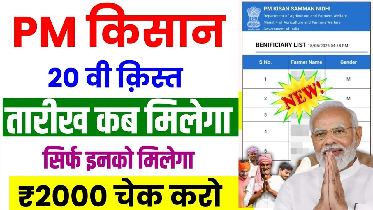जून में किसानों के खाते में आएगी पीएम किसान की 20वीं किस्त, यहाँ से जानें पक्की तारीख और अपना नाम लिस्ट में कैसे चेक करें